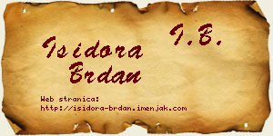 Isidora Brdan vizit kartica
